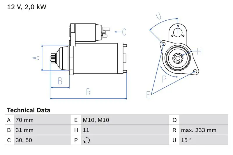 BOSCH 0986025730 СТАРТЕР