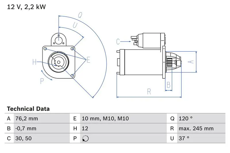 BOSCH 0986025370 Стартер