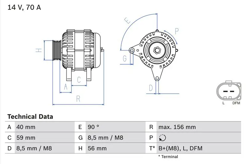 BOSCH 0986041510 Генератор