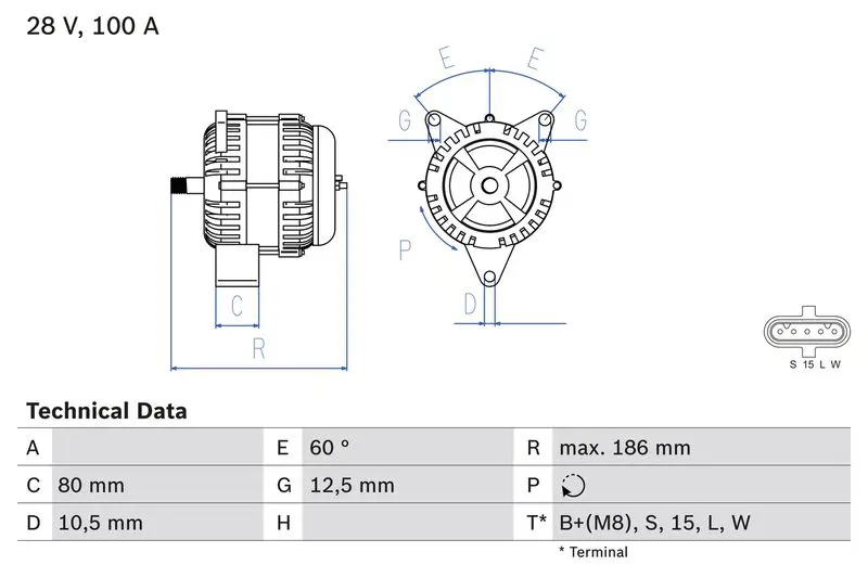 BOSCH 0986042590 Генератор
