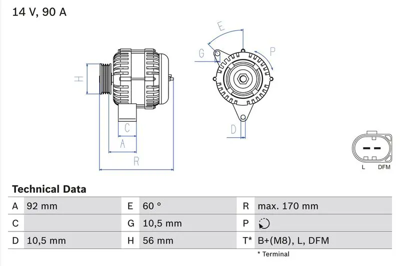 BOSCH 0986042730 Генератор