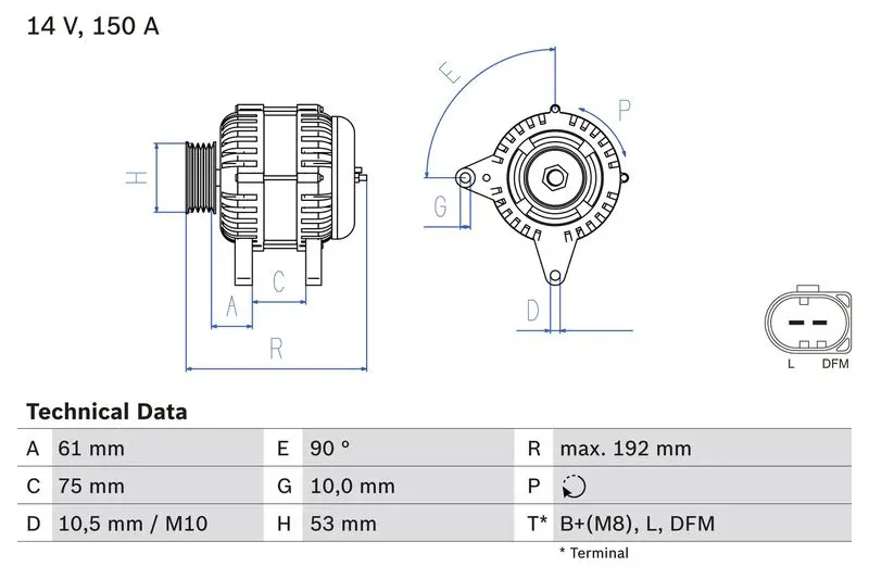 BOSCH 0986045251 Генератор