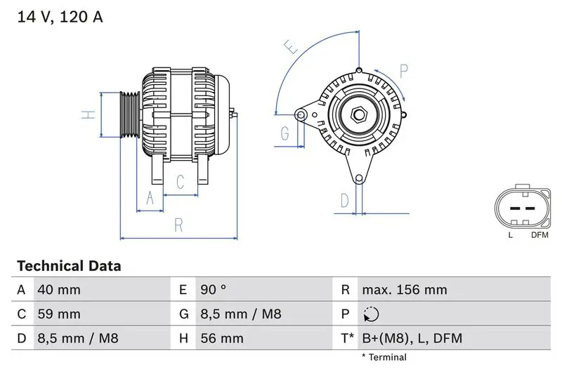 BOSCH 0986042810 Генератор