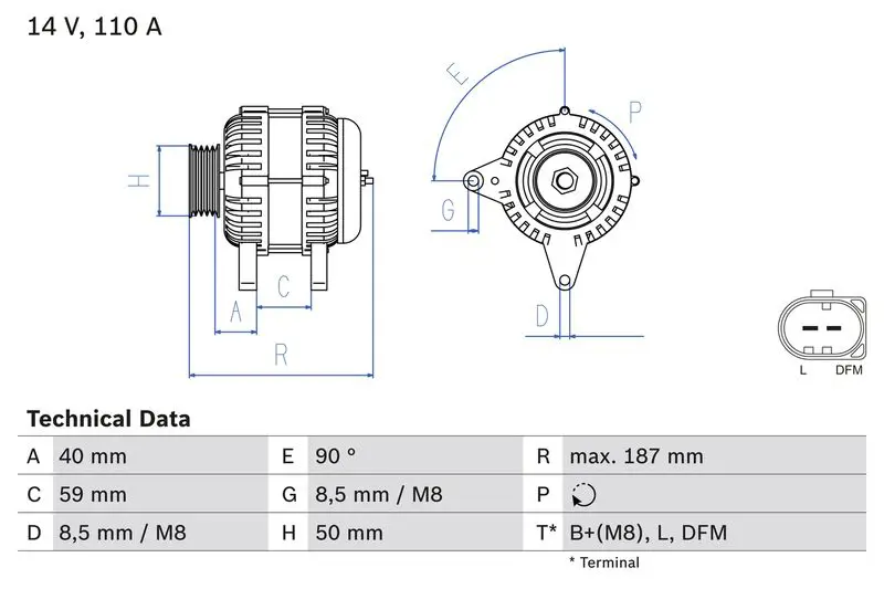BOSCH 0986046070 Генератор