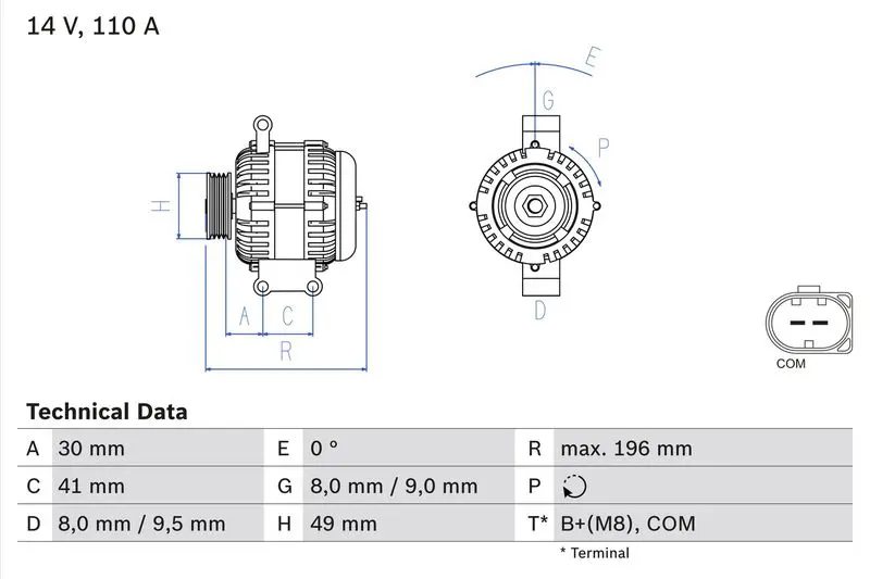 BOSCH 0986046130 Генератор