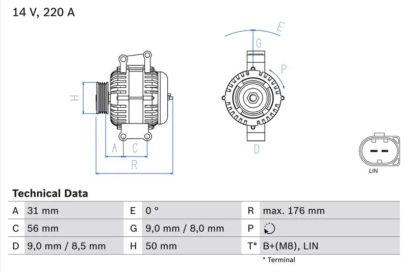 BOSCH 0986047640 Генератор
