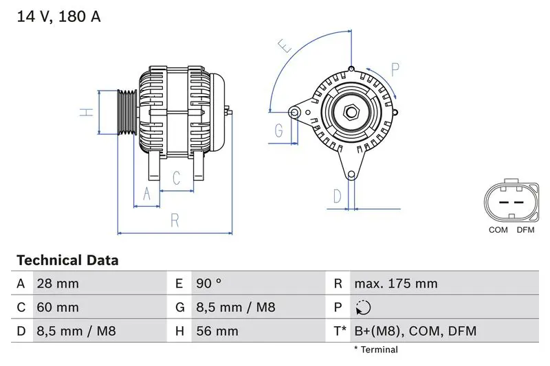 BOSCH 0986080090 Генератор