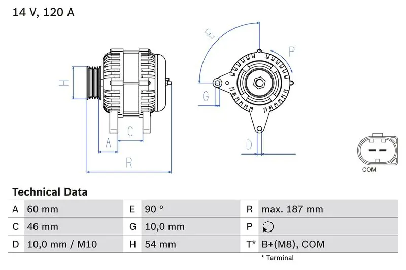 BOSCH 0986080350 Генератор