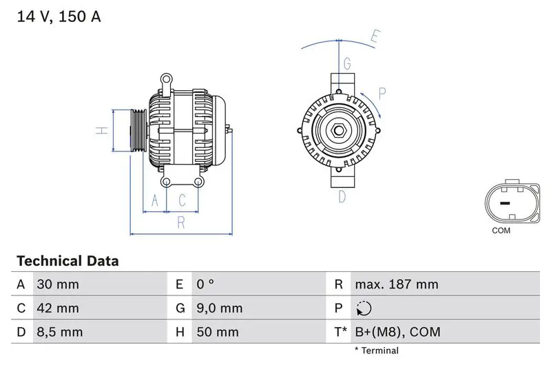 BOSCH 0986080040 Генератор