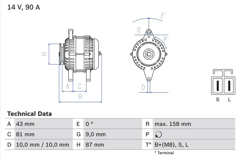 BOSCH 0986080430 Генератор