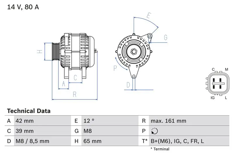 BOSCH 0986080570 Генератор