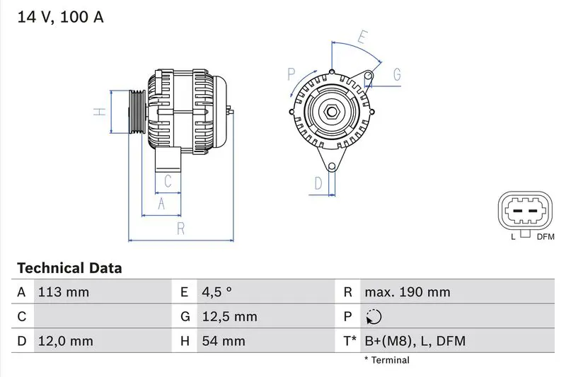 BOSCH 0986081410 Генератор