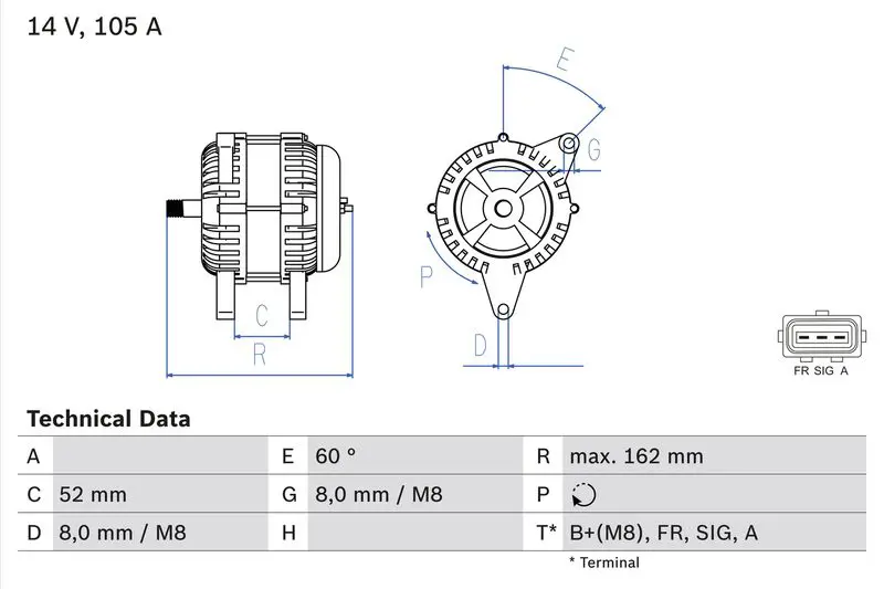 BOSCH 0986081090 Генератор