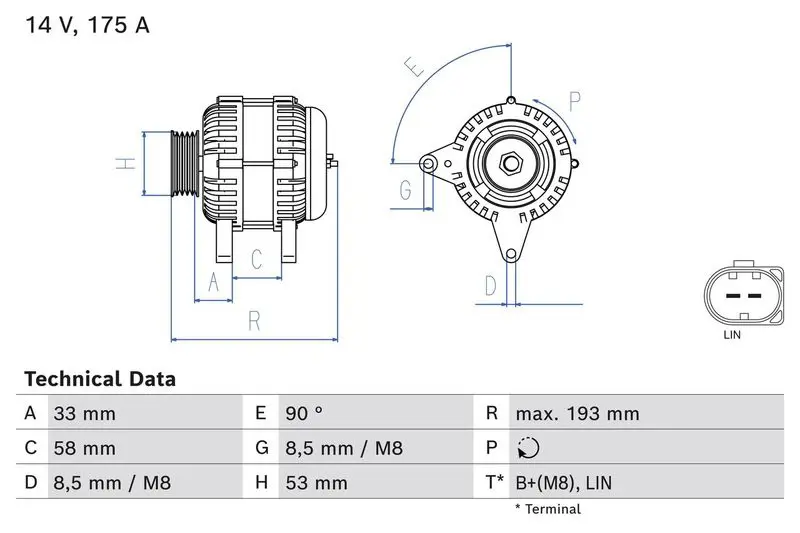 BOSCH 0986081850 Генератор