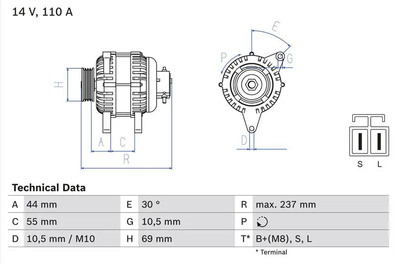 BOSCH 0986080640 Генератор
