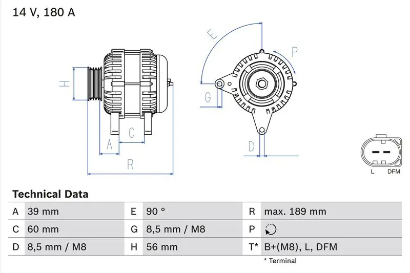 BOSCH 0986081230 Генератор