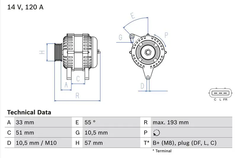 BOSCH 0986083830 Генератор