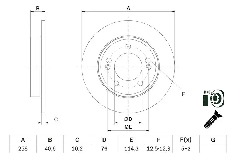 BOSCH 0986479E68 Тормозной диск