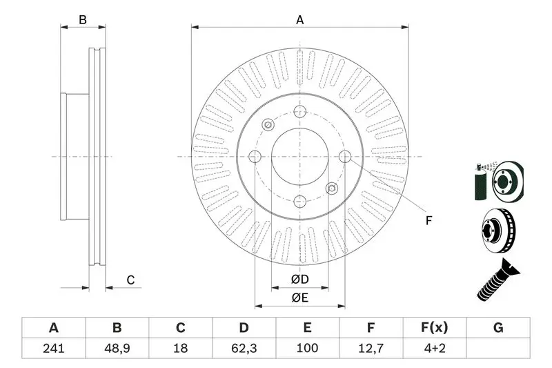 BOSCH 0986479E73 Тормозной диск