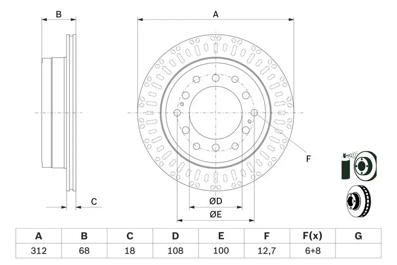 BOSCH 0986479F07 Тормозной диск