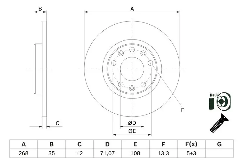BOSCH 0986479E94 Тормозной диск