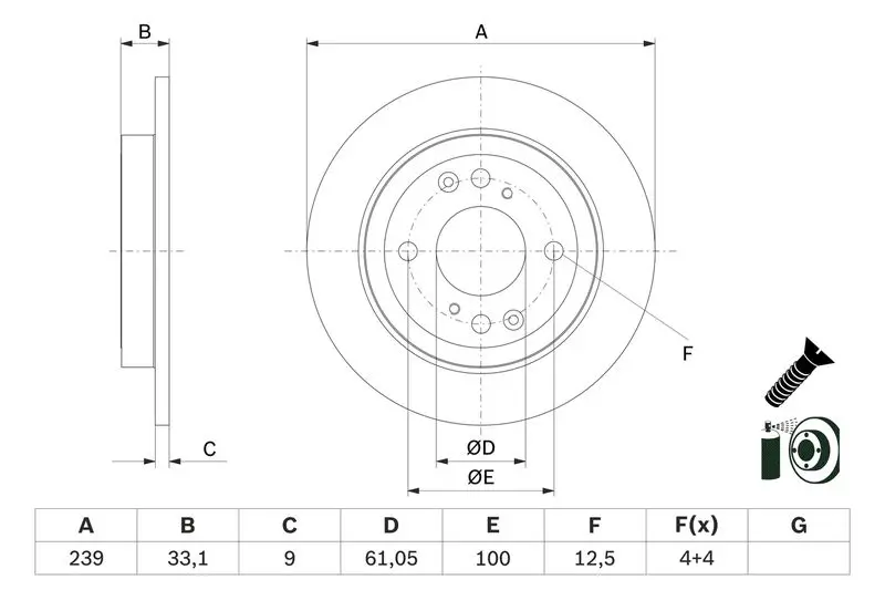 BOSCH 0986479E95 Тормозной диск