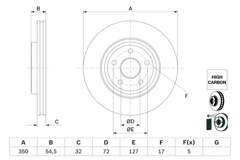 BOSCH 0986479F01 Тормозной диск