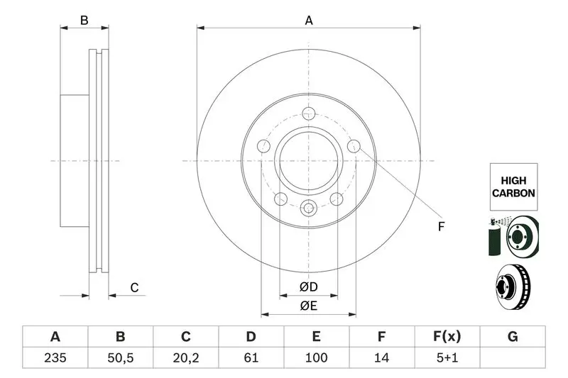 0 986 479 F40 Brake disc