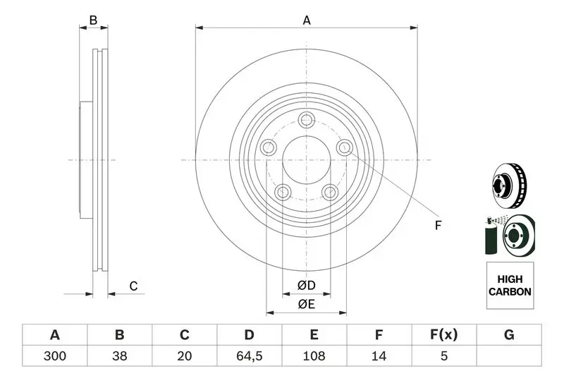 BOSCH 0986479F67 Тормозной диск