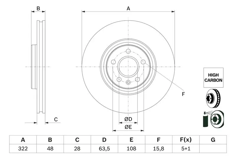 BOSCH 0986479F90 Тормозной диск