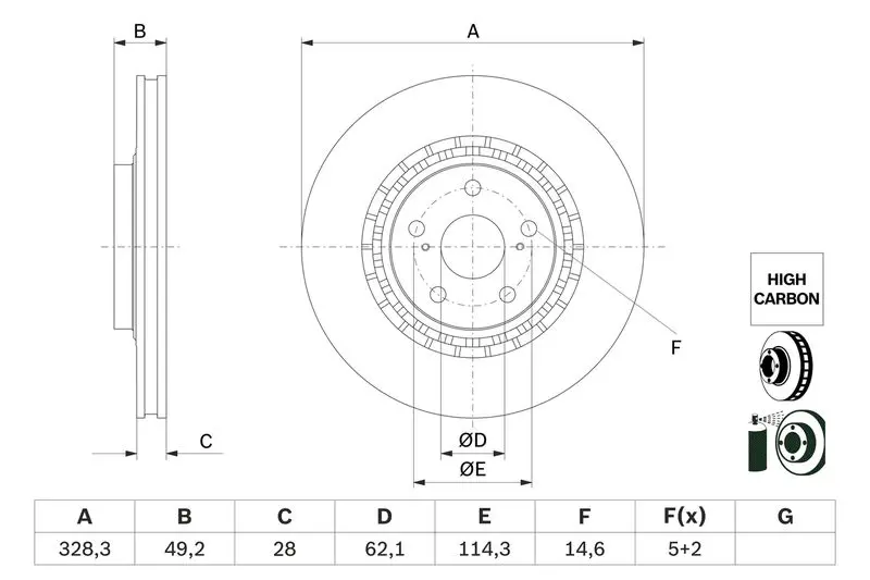 BOSCH 0986479G63 Тормозной диск