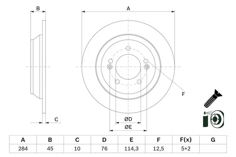 BOSCH 0986479G28 Тормозной диск