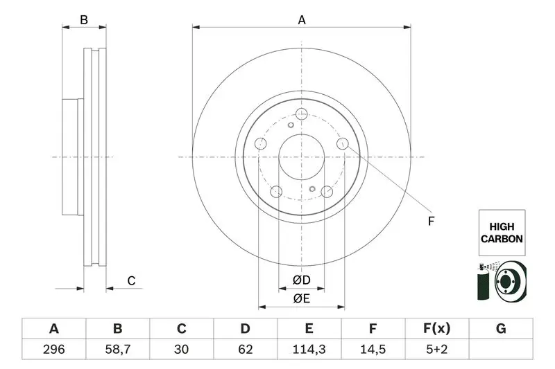 BOSCH 0986479G67 Тормозной диск