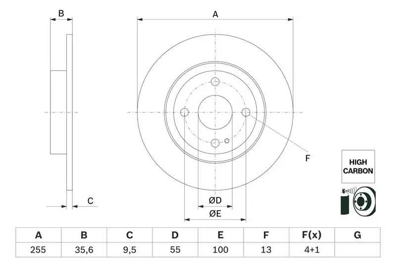 BOSCH 0986479G72 Тормозной диск