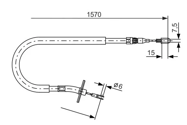 BOSCH 1987477860 Трос ручного тормоза