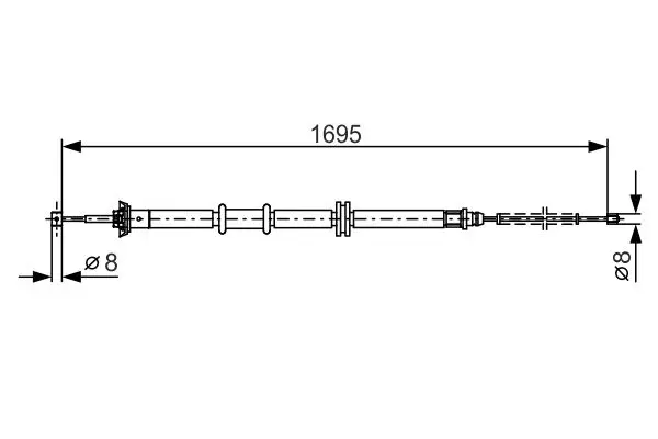 BOSCH 1987482205 Трос ручного тормоза PEUGEOT