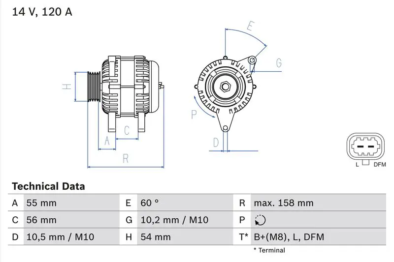 BOSCH 0986081380 Генератор