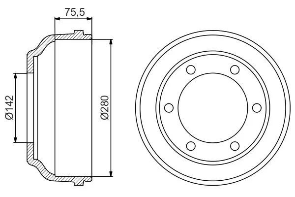 BOSCH 0986477195 Тормозный барабан