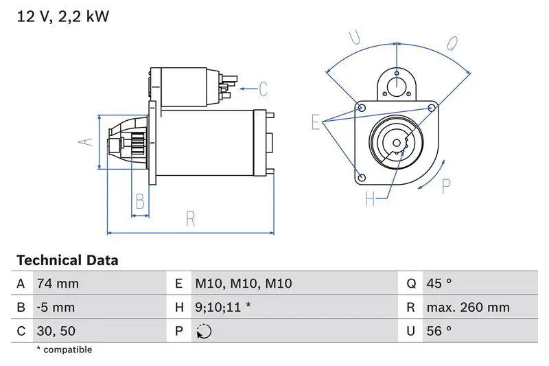 BOSCH 0986016950 Стартер