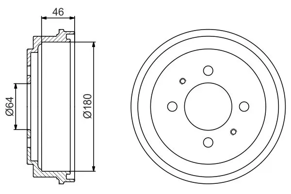 BOSCH 0986477186 Brake drum