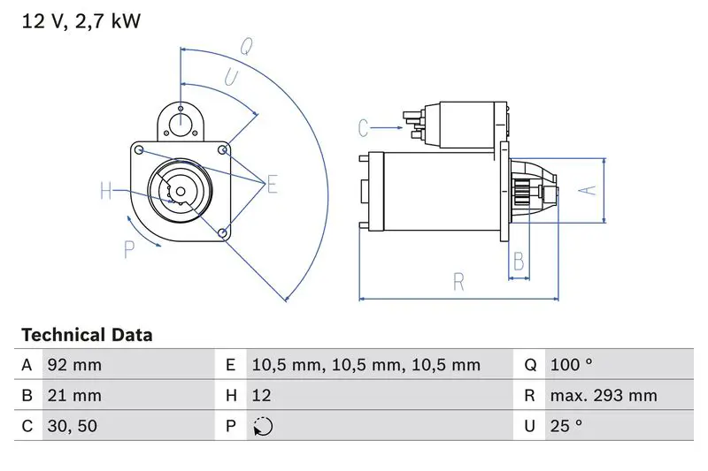 BOSCH 0986010950 Стартер