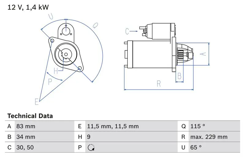 BOSCH 0986014341 Starter