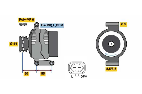 BOSCH 0986081120 ГЕНЕРАТОР 14V, 120A