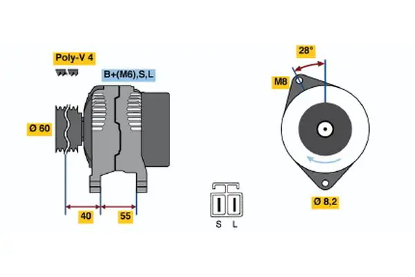 BOSCH 0986042871 Alternator