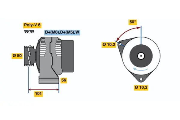 BOSCH 0986036810 Alternator