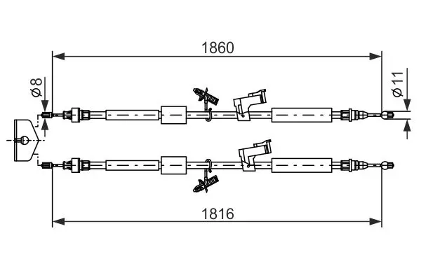 Bosch 1987482189 Трос стояночного тормоза