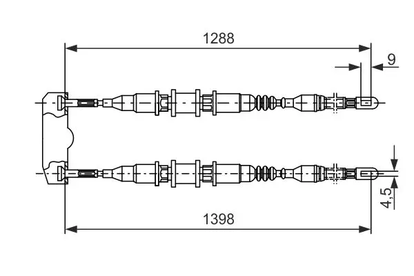 Bosch 1987477258 Cable, parking brake