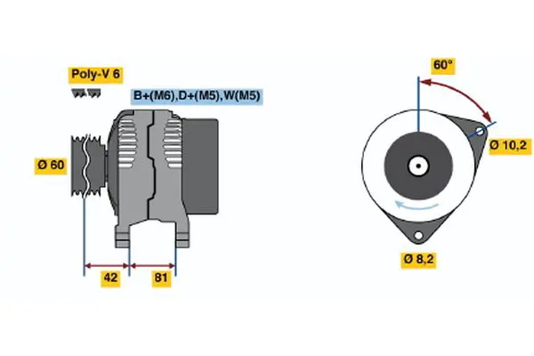 BOSCH 0986038660 Alternator