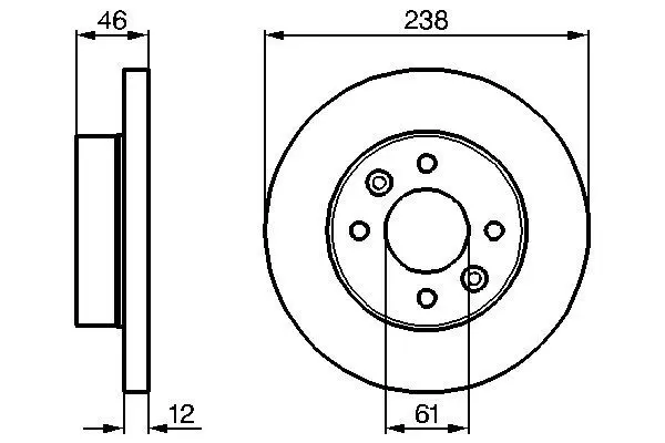 BOSCH 0986478274 Brake disc