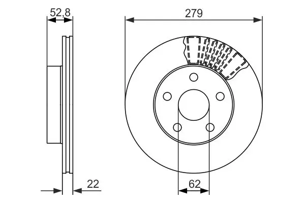 BOSCH 0986479618 Диск тормозной передний